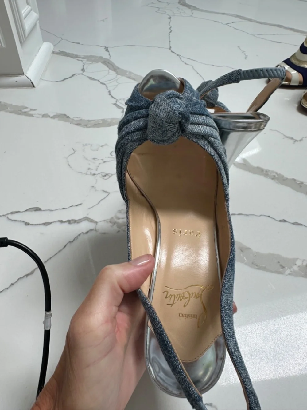 Christian Louboutin Platform Slingback Heels Sz 36.5